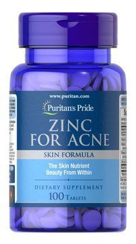 Цинк від прищів, Zinc for Acne, Puritan&rsquo;s Pride, 100 таблеток SP-003749 фото