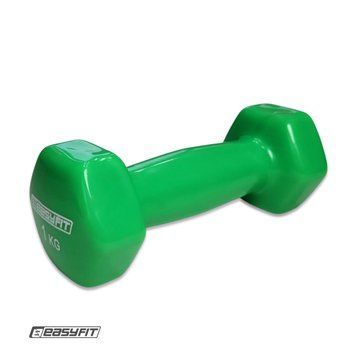 Гантель для фітнесу 1.0 кг EasyFit із вініловим покриттям салатова SP-006821 фото