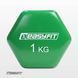 Гантель для фітнесу 1.0 кг EasyFit із вініловим покриттям салатова SP-006821 фото 3