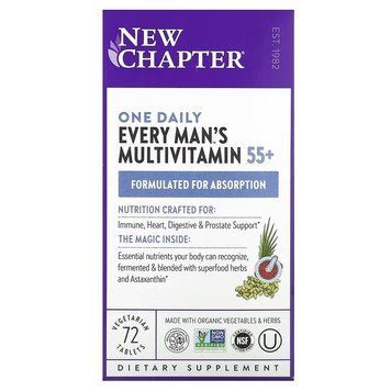 Мультивітамінний комплекс для чоловіків 55+, Every Man&rsquo;s One Daily 55+ Multivitamin, New Chapter, 1 на день, 72 вегетаріанські таблетки SP-001911 фото