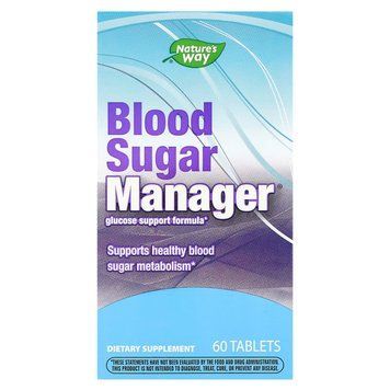 Рівень цукру в крові, Blood Sugar Manager, Nature&rsquo;s Way, 60 веганських таблеток SP-000778 фото