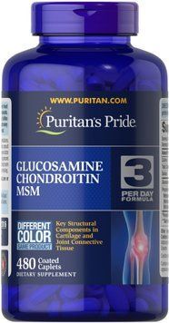 Глюкозамін хондроїтин і МСМ, Double Strength Glucosamine Chondroitin & MSM Joint Soother, Puritan&rsquo;s Pride, 480 каплет SP-003976 фото