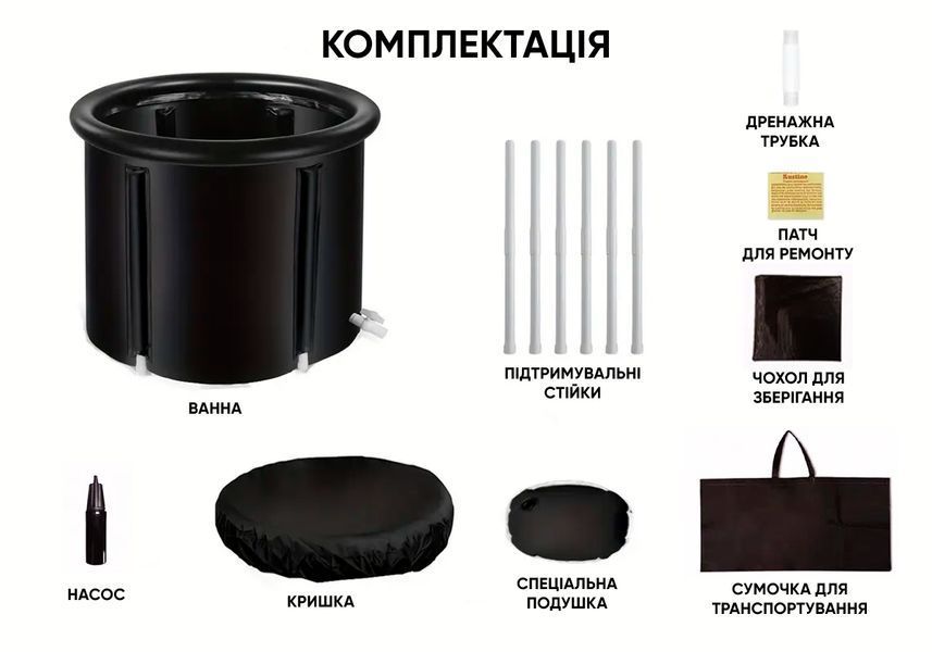 Каркасна крижана кріо ванна EasyFit круглий басейн для оздоровлення SP-007101 фото