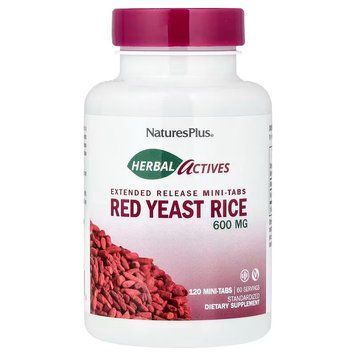 Червоний дріжджовий рис, Red Yeast Rice Herbal Actives, Nature&rsquo;s Plus, 120 міні-таблеток (300 мг на таблетку) SP-001775 фото