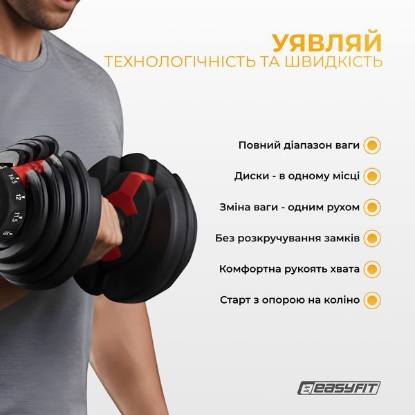 Гантель набірна EasyFit 1,5&ndash;16 кг SP-007214 фото