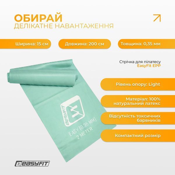 Стрічка для пілатесу EasyFit EPP 0.35 мм м&rsquo;ятна SP-007265 фото