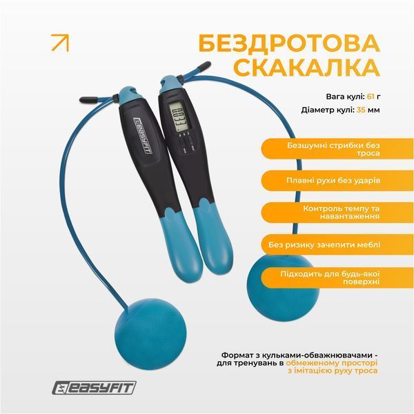 Скакалка для боксу EasyFit TwinRope 2,8 м чорний-зелений SP-007167 фото