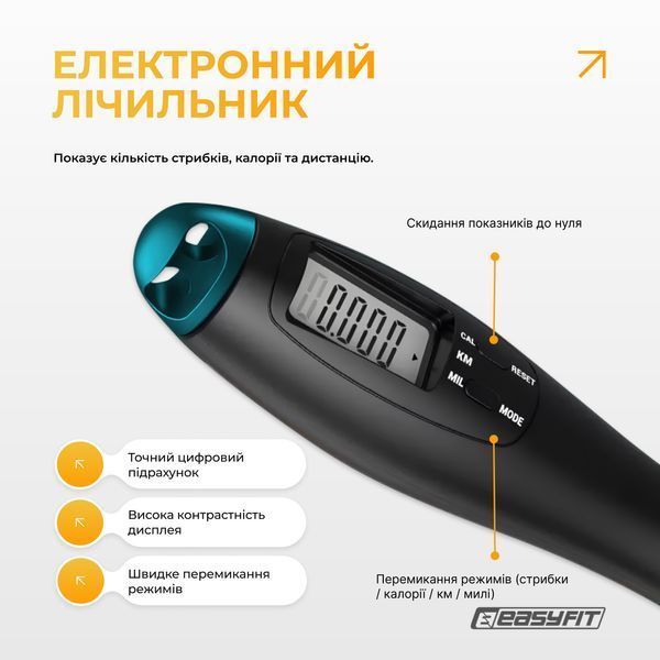Скакалка для боксу EasyFit TwinRope 2,8 м чорний-зелений SP-007167 фото