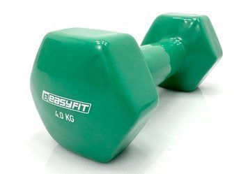 Гантель для фітнесу 4.0 кг EasyFit із вініловим покриттям зелена SP-006824 фото