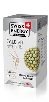 Кальцій + Вітамін D3 + Вітамін К2, CALCIVIT Calcium+Vitamin D3+Vitamin K2, Swiss Energy, 30 капсул SP-005736 фото