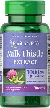 Розторопша, Silymarin Milk Thistle 4: 1, Puritan&rsquo;s Pride, 1000 мг, 90 капсул SP-003734 фото