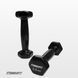 Гантель для фітнесу 0.5 кг EasyFit із вініловим покриттям чорна SP-006820 фото 2