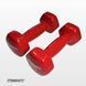 Гантель для фітнесу 2.0 кг EasyFit із вініловим покриттям червона SP-006667 фото 4