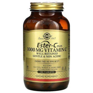 Естер-С плюс, Ester-C Plus, Solgar, вітамін C, 1000 мг, 180 таблеток SP-004831 фото